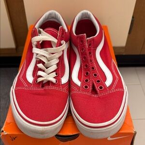 Vans Red and White Sneakers